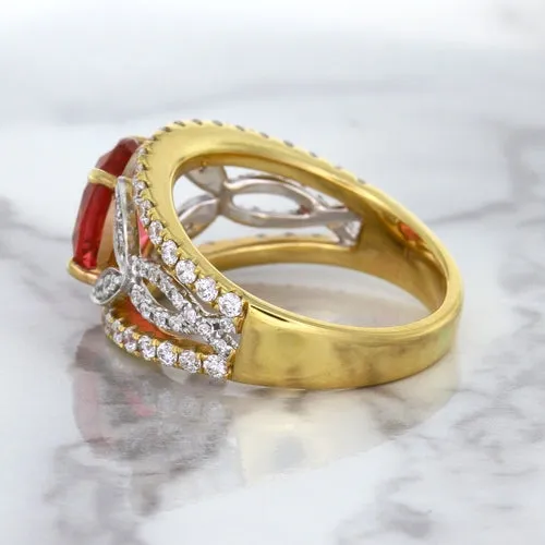 2.31ct Oval Spinel Ring with Diamond Accents in 18K Rose Gold