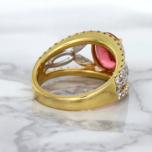 2.31ct Oval Spinel Ring with Diamond Accents in 18K Rose Gold