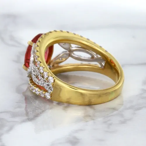 2.31ct Oval Spinel Ring with Diamond Accents in 18K Rose Gold