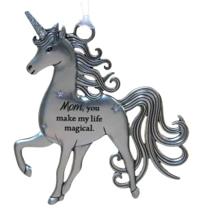 3 Inch Inspirational Zinc Unicorn Ornament - Mom