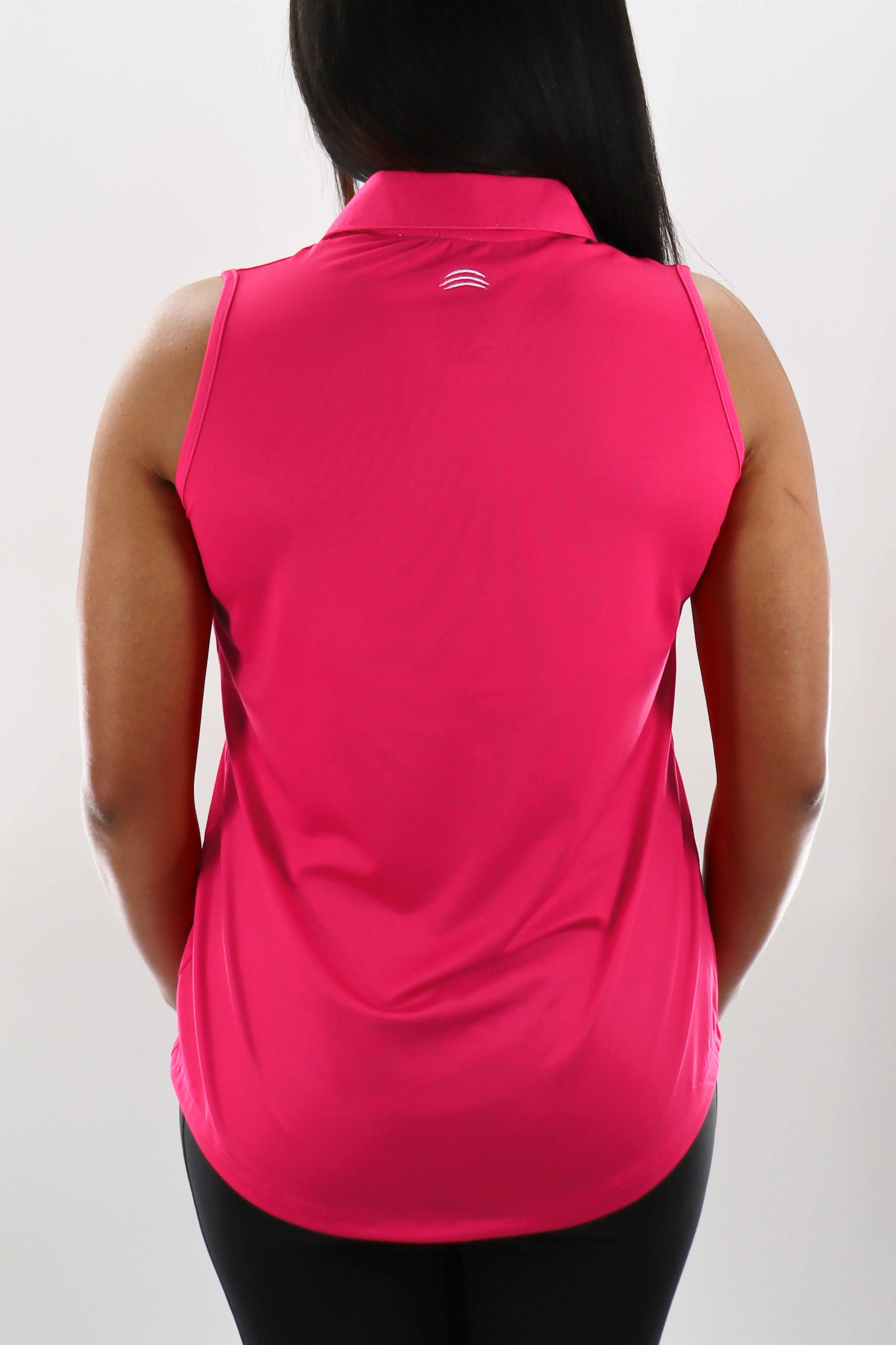 4111 - Womens Sleeveless Polo - Fuschia