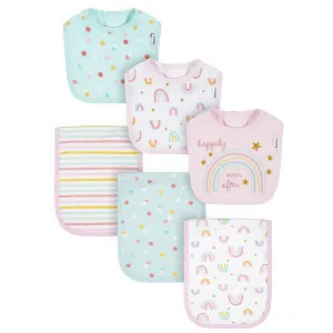6-Piece Baby Girls Fairy Tale Bibs & Burp Cloths Set
