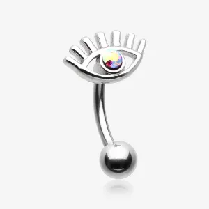 All Seeing Eye Sparkle Curved Barbell