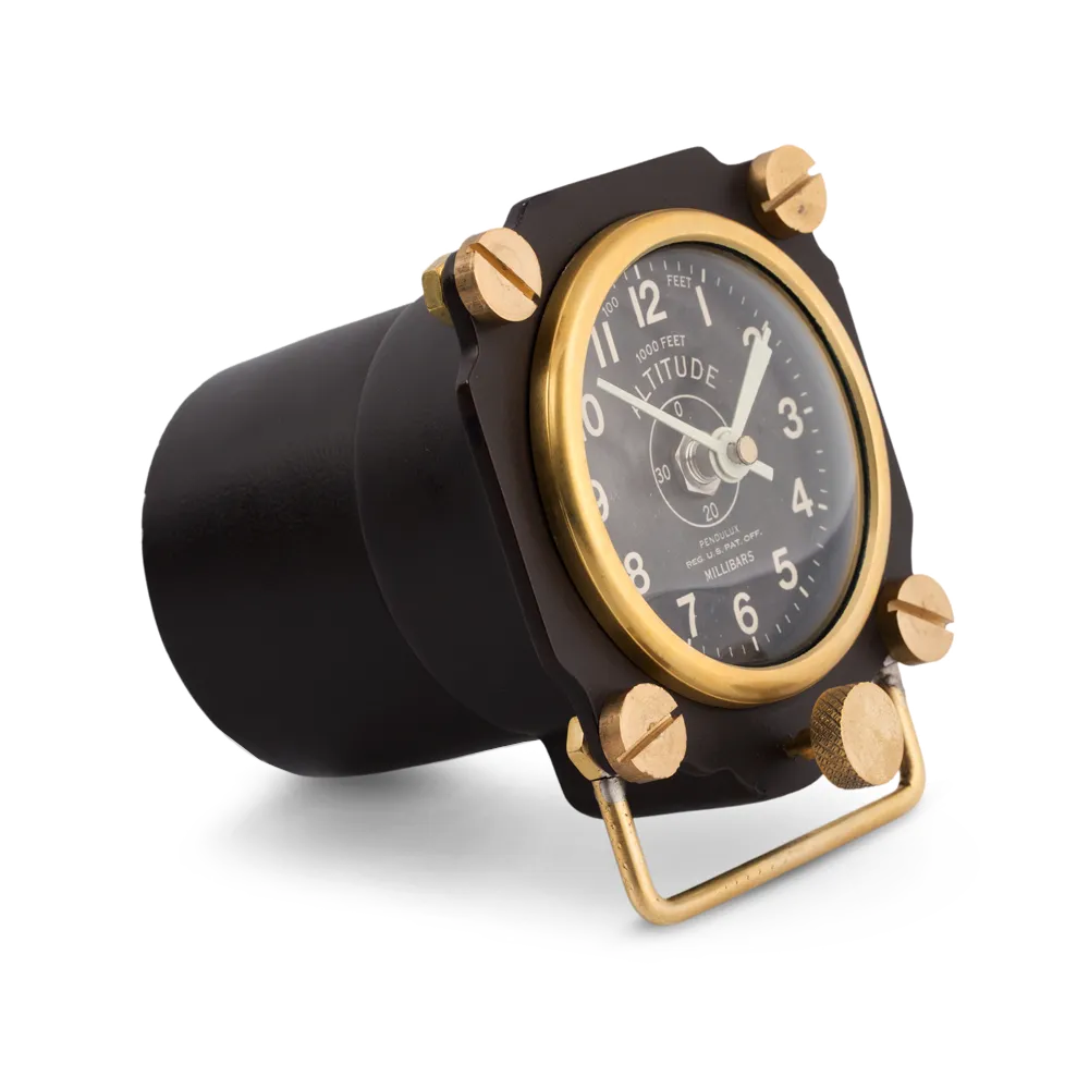 Altimeter Table Clock Black