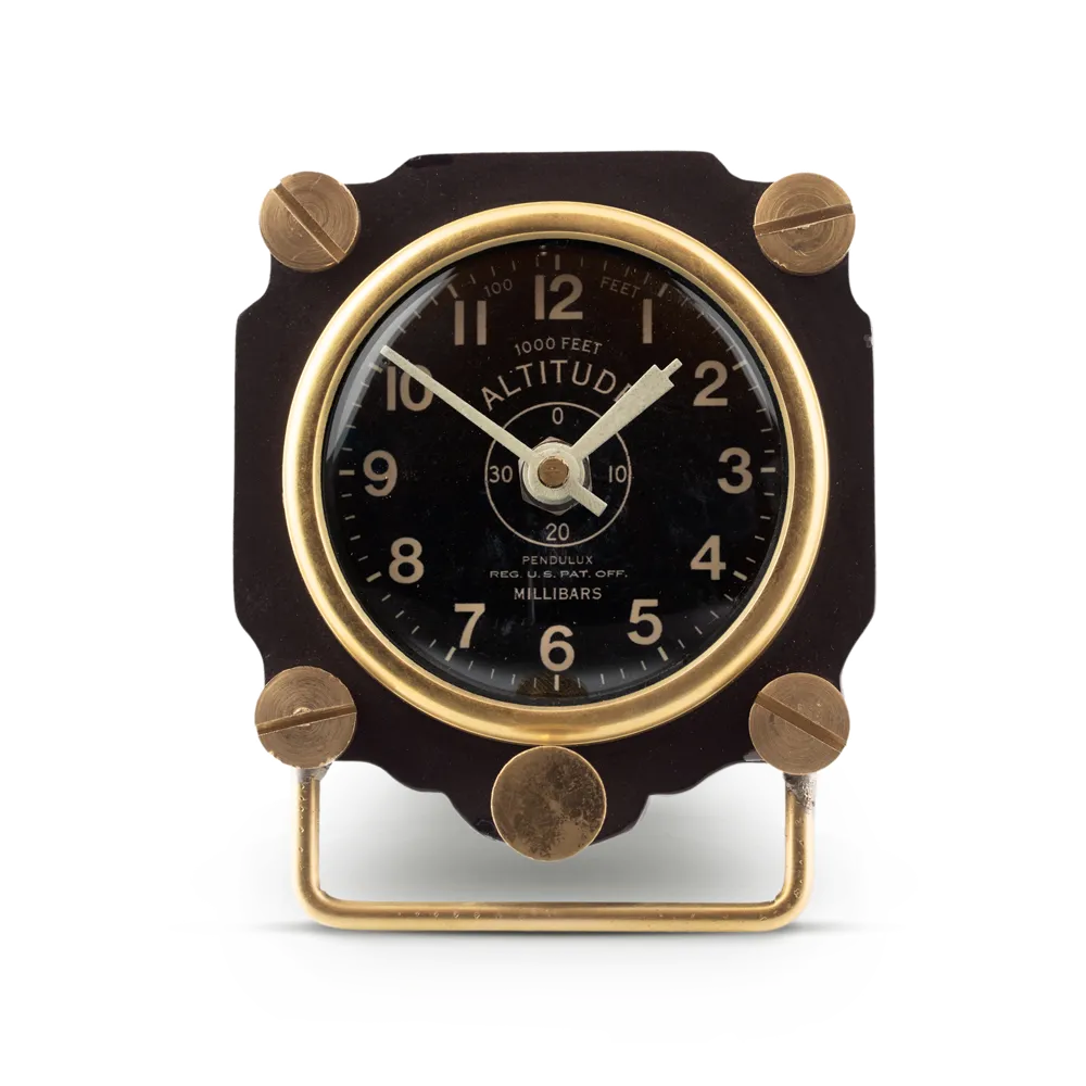 Altimeter Table Clock Black