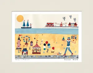 Art Prints | Kiss Me Quick Mounted Large - Pleasure Beach | Lucy Loveheart