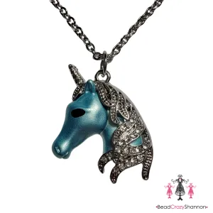 Blue Unicorn Necklace