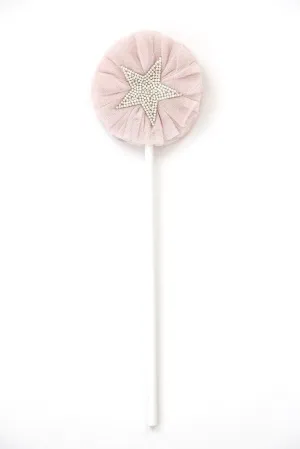 Blush Pink Tulle Sparkle Star Wand - Miss Rose Sister Violet