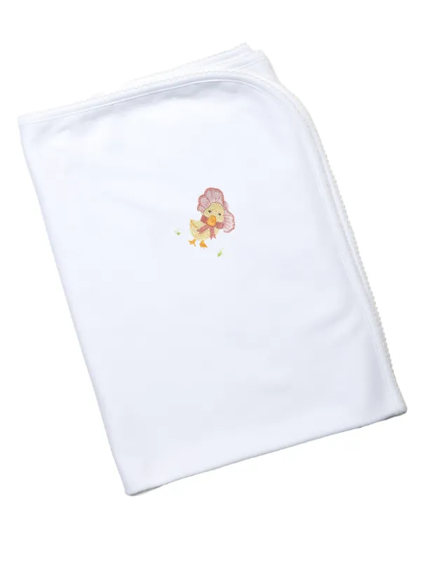Bonnet Duck Pima Baby Blanket | White