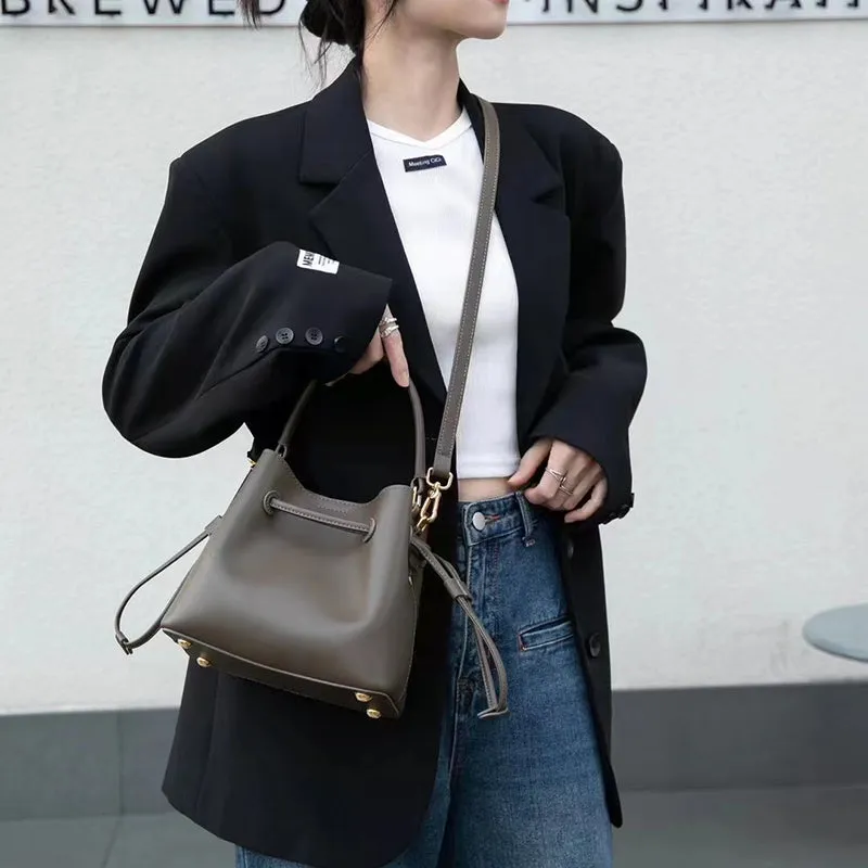 Bucka Supple Leather Bucket Tote