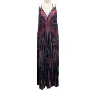 Camilla Purple / Red Multi Embellished Pleated Printed Jumpsuit