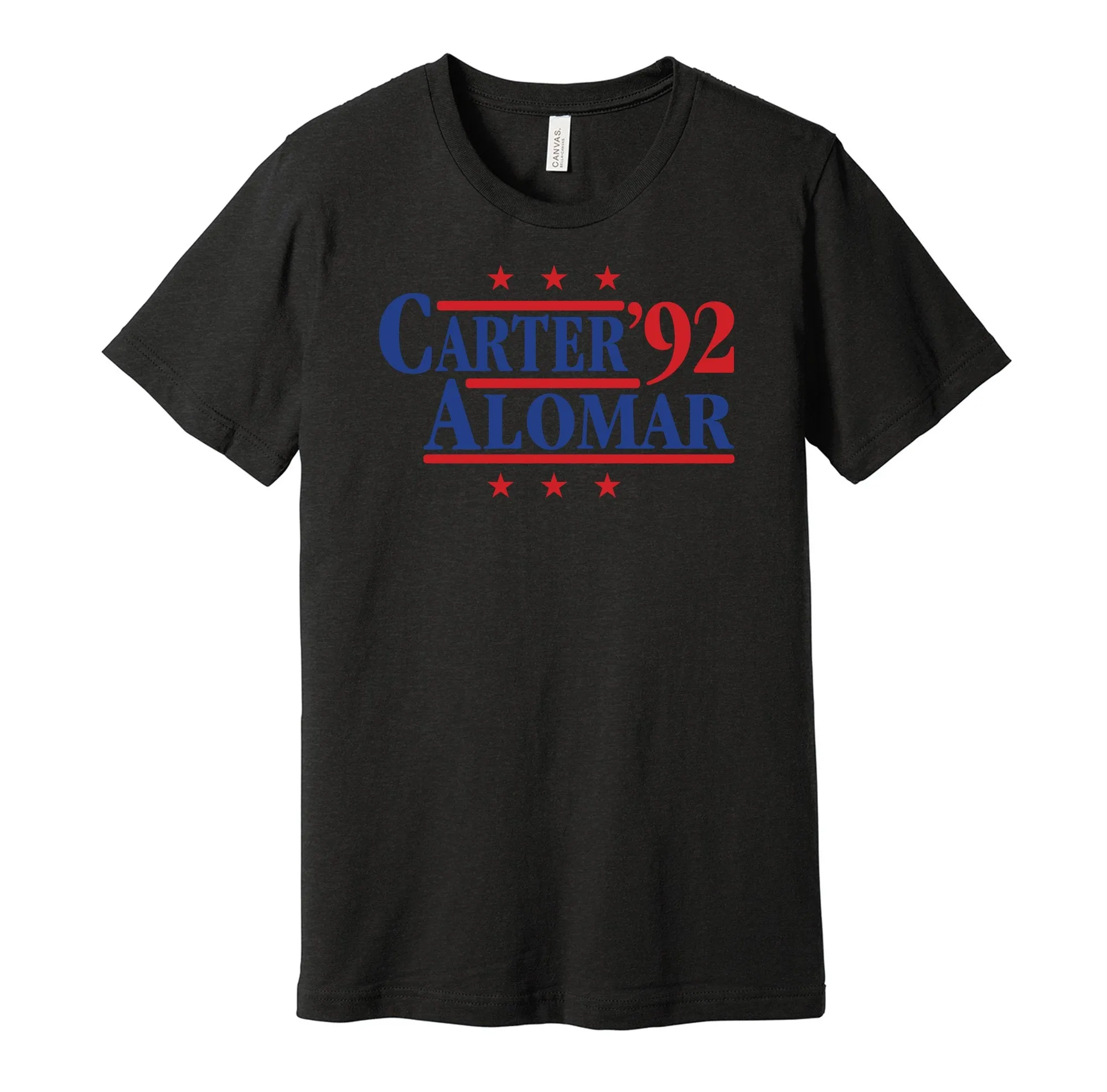 Carter & Alomar '92 - Toronto Baseball Legends Political Campaign Parody T-Shirt - Hyper Than Hype Shirts