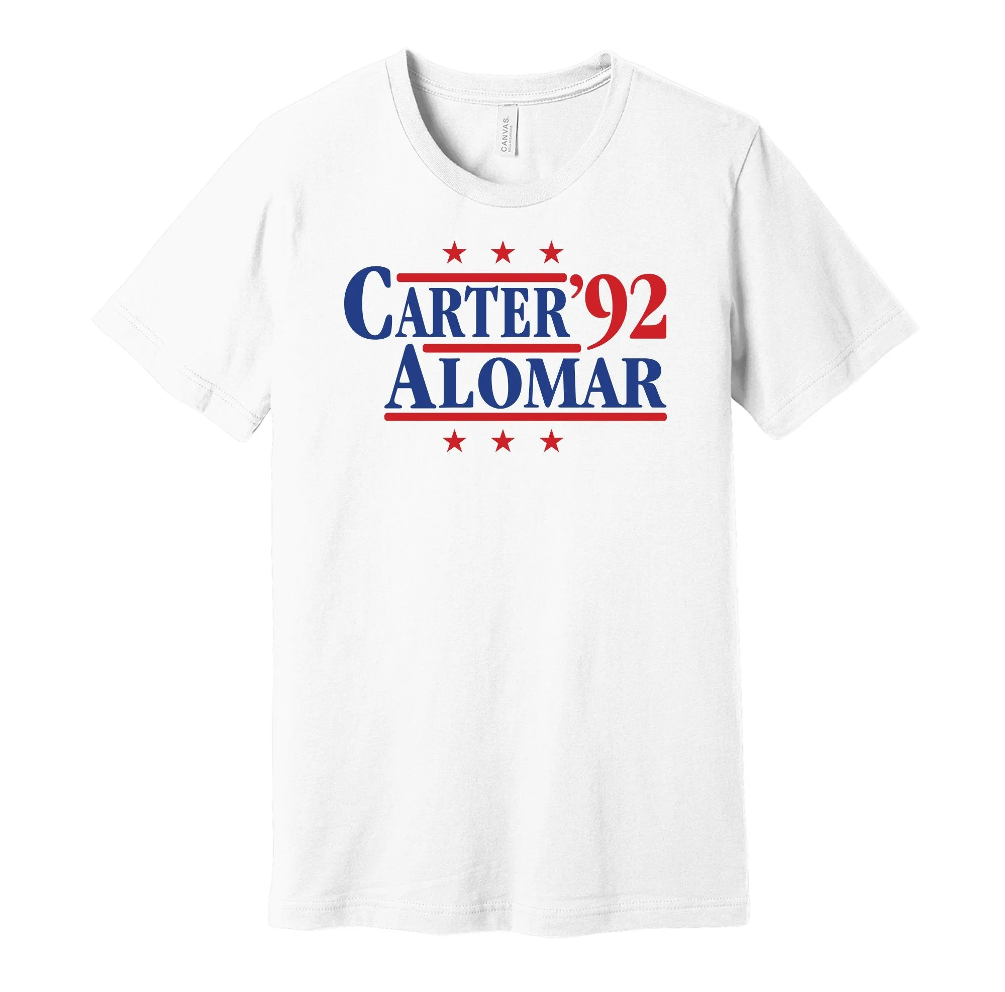 Carter & Alomar '92 - Toronto Baseball Legends Political Campaign Parody T-Shirt - Hyper Than Hype Shirts
