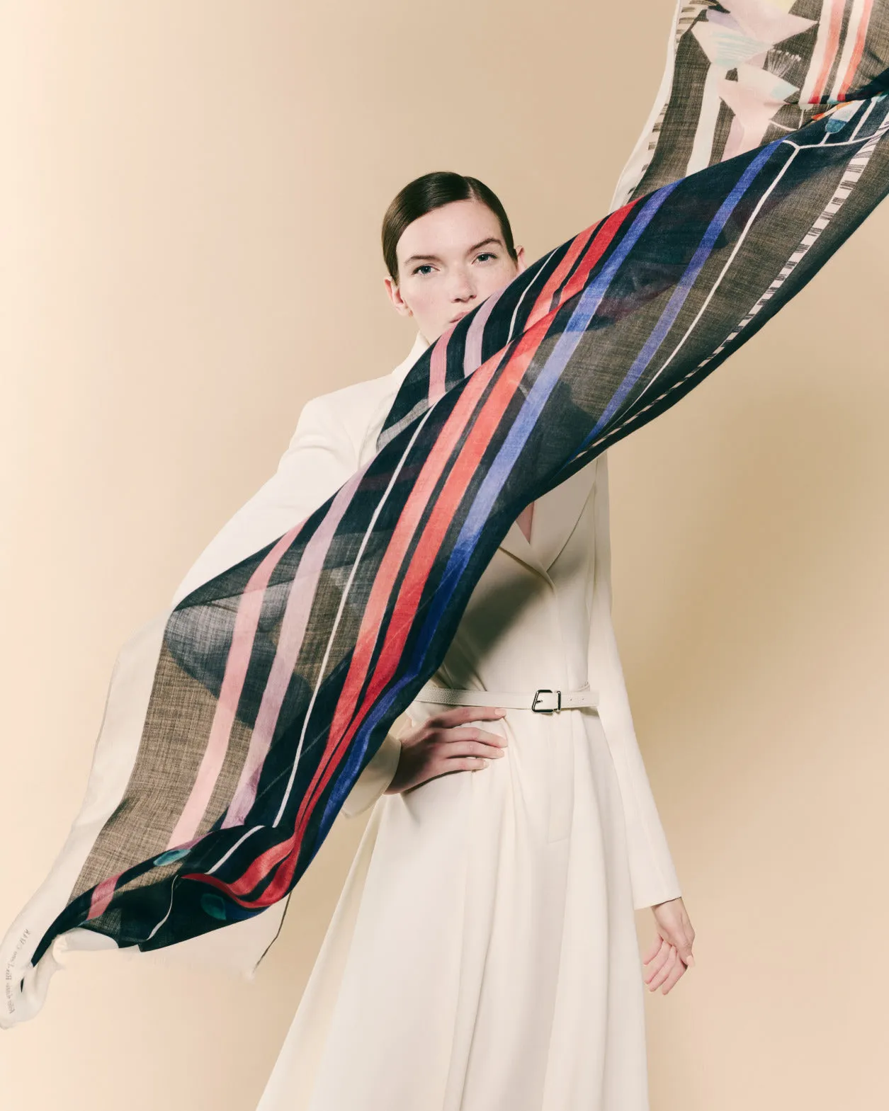Cashmere Scarf with Fuchsie Print
