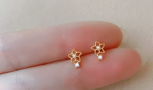 Children's Earrings:  Fairy Kisses Earrings with Push Backs - Sparkle Hearts