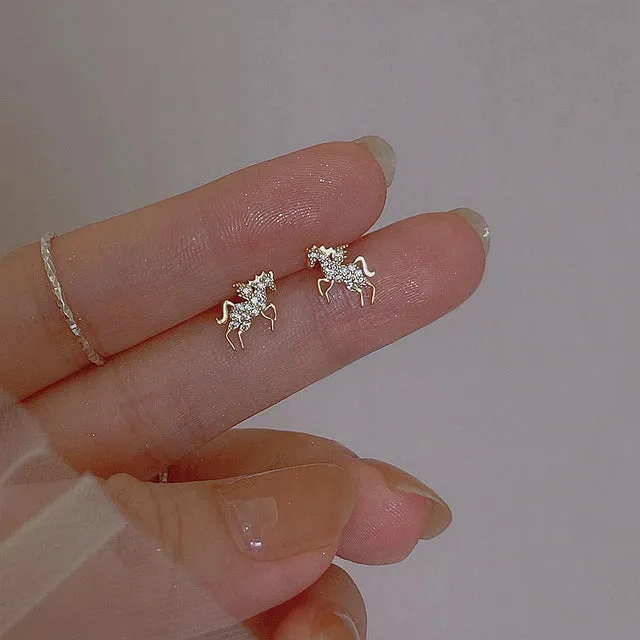 Children's Earrings:  Fairy Kisses Earrings with Push Backs - Sparkle Hearts