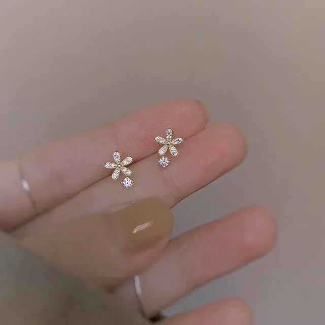 Children's Earrings:  Fairy Kisses Earrings with Push Backs - Sparkle Hearts
