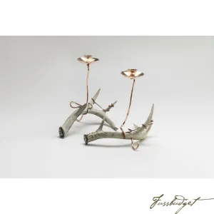 Copper Candlestick with Antler