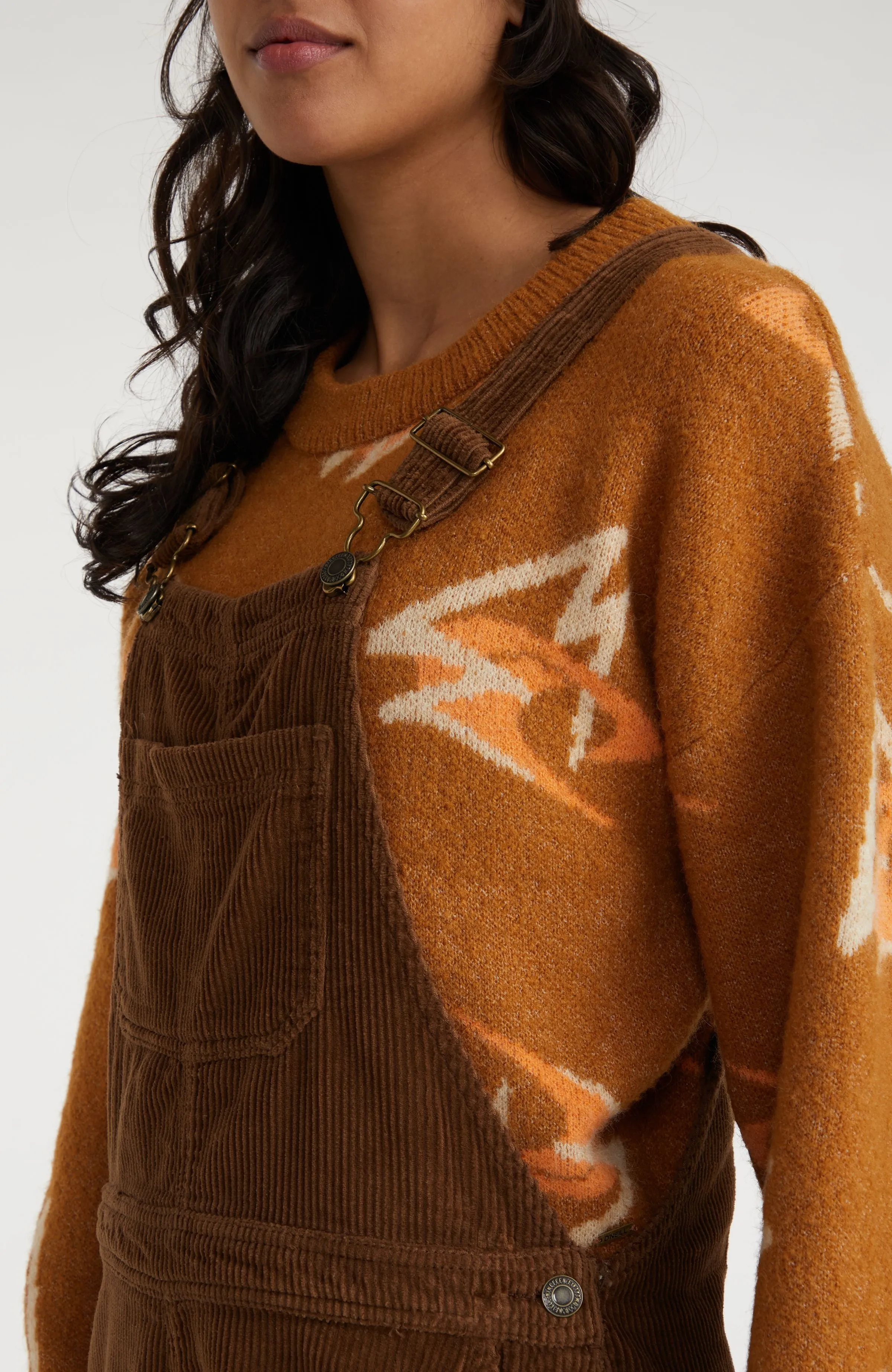 CORD DUNGAREE | Melted Chocolate