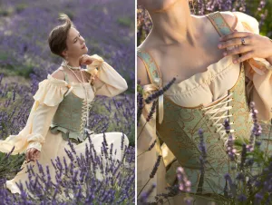 Cottagecore fantasy renaissance viscose jacquard costume