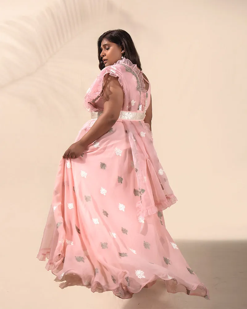 Cotton Candy Ruffles Anarkali Set