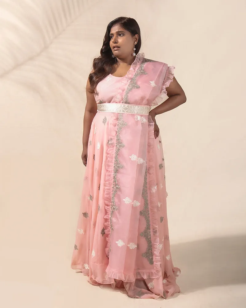Cotton Candy Ruffles Anarkali Set