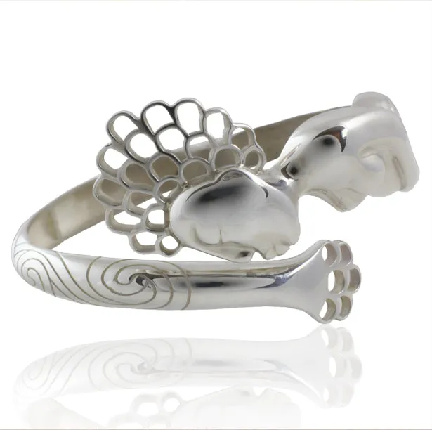 Dreaming bangle sterling silver bracelet, invisible Spring Closure