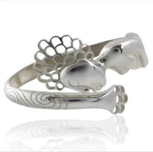 Dreaming bangle sterling silver bracelet, invisible Spring Closure