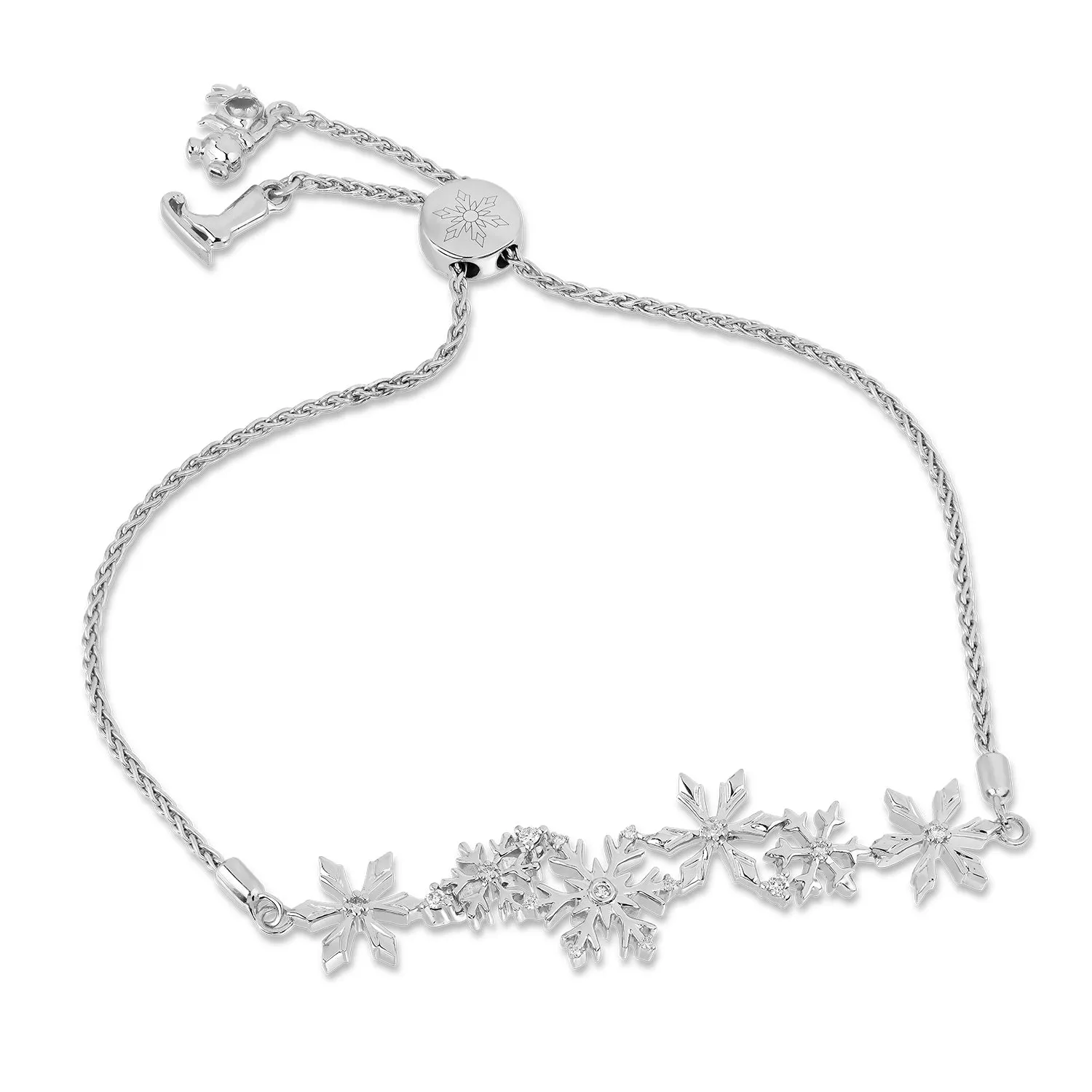 Enchanted Disney Fine Jewelry Sterling Silver with 1/10 CTTW Diamond and Pearl Ariel Pendant Necklace