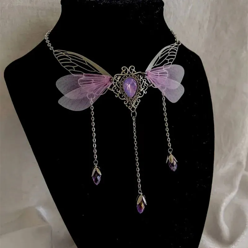 Enchanted Faerie Queen Wing Necklace