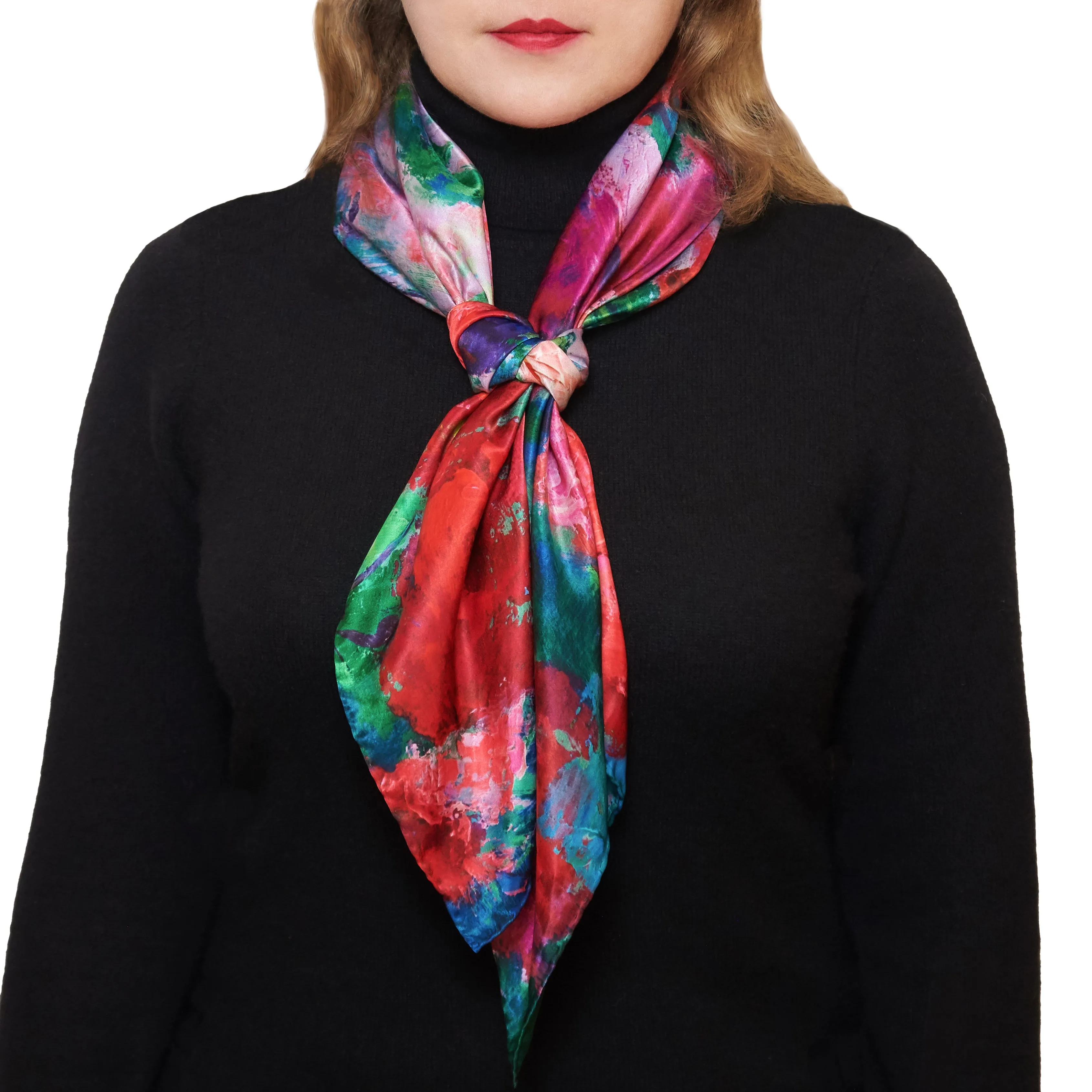 Enchanted Garden, 35-inch Square Italian Silk Scarf