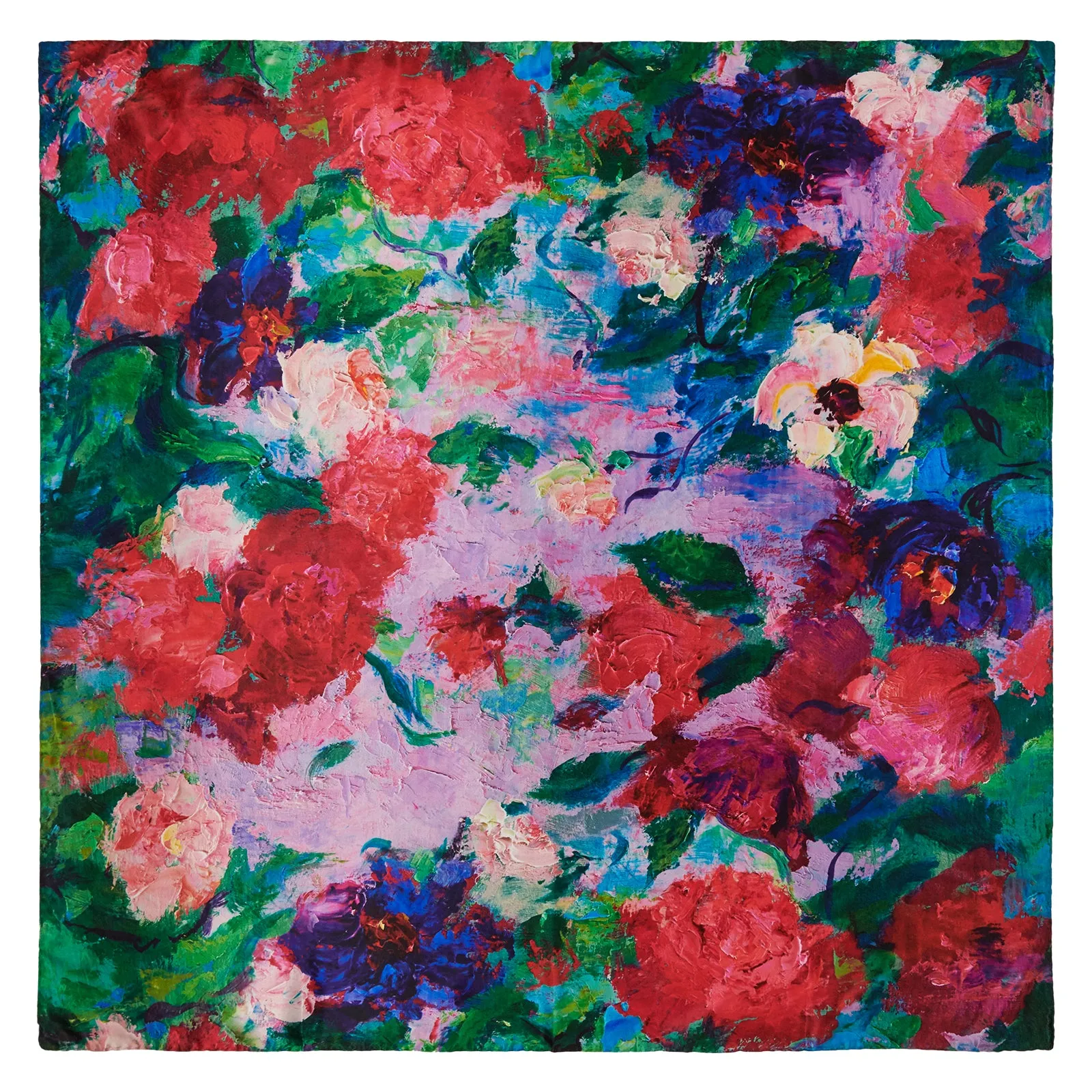 Enchanted Garden, 35-inch Square Italian Silk Scarf
