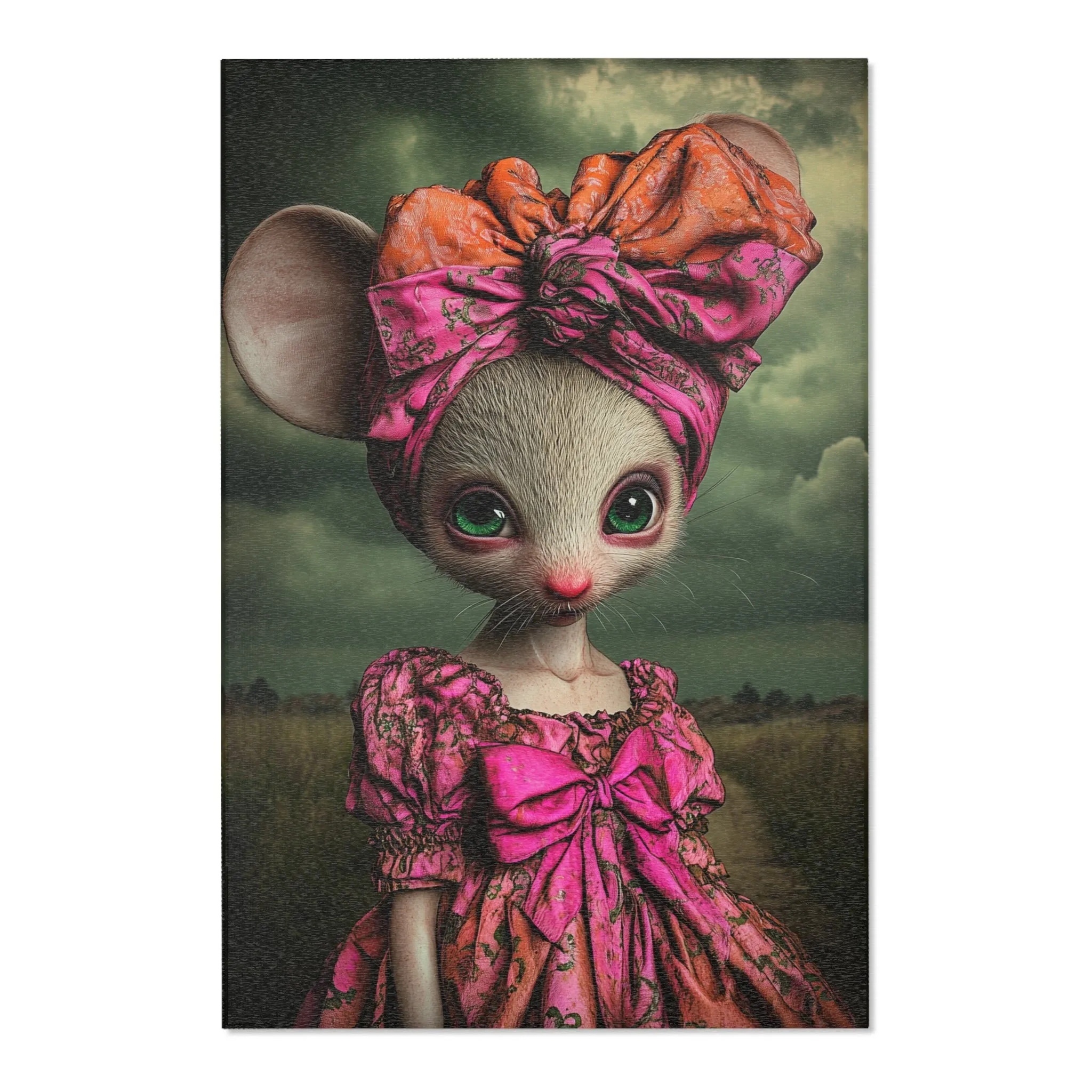 Enchanted Mouse Elegance Art Nouveau Rug