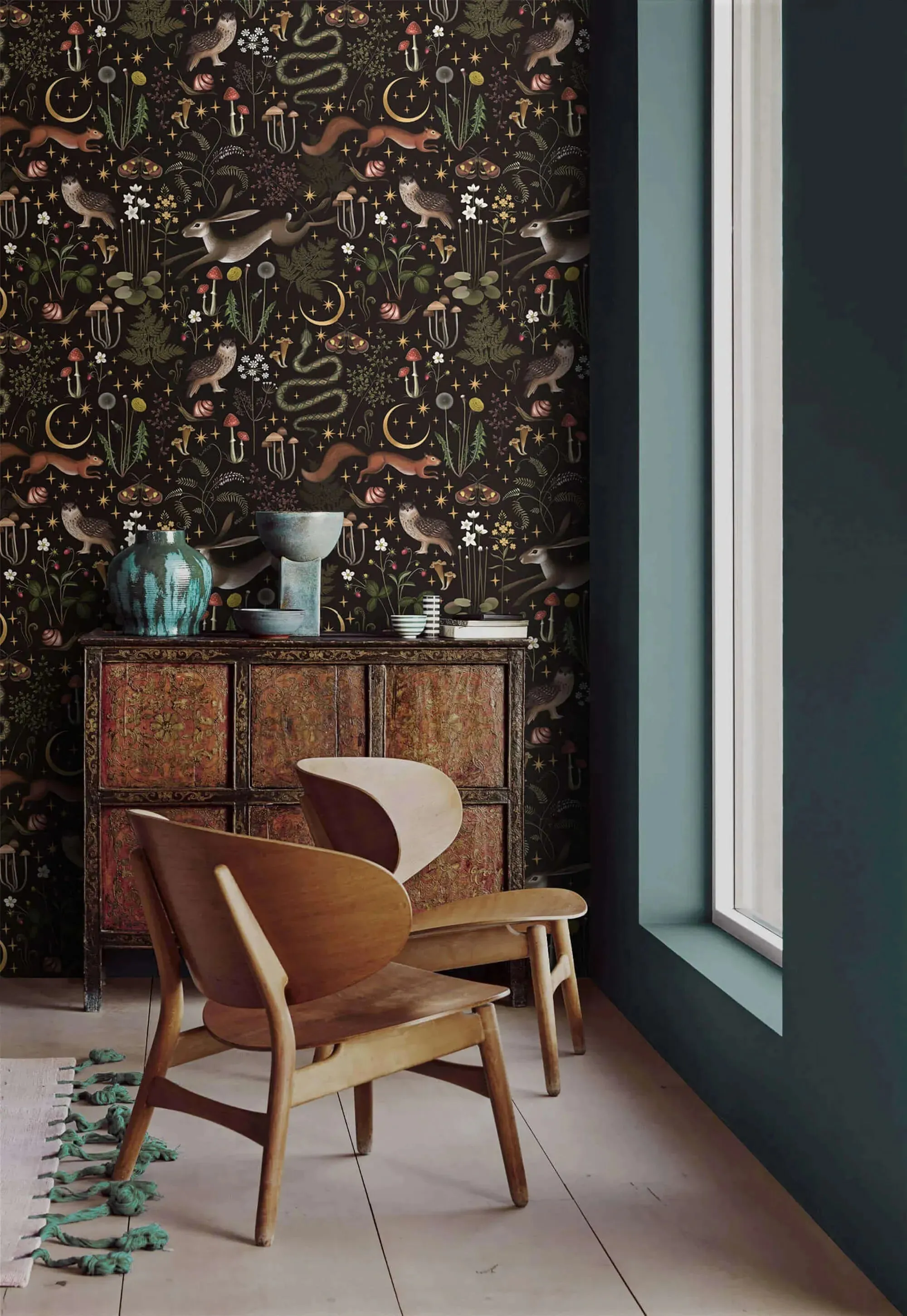 Enchanted Wilderness: Delight in a Dark Forest Fantasy Wallpaper