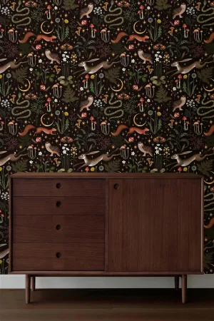 Enchanted Wilderness: Delight in a Dark Forest Fantasy Wallpaper