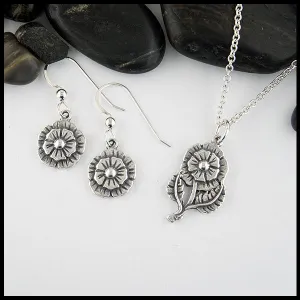 English Rose Pendant and Earring Set