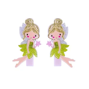 Fairy Green Glitter Dress Hair Clips (Pair)