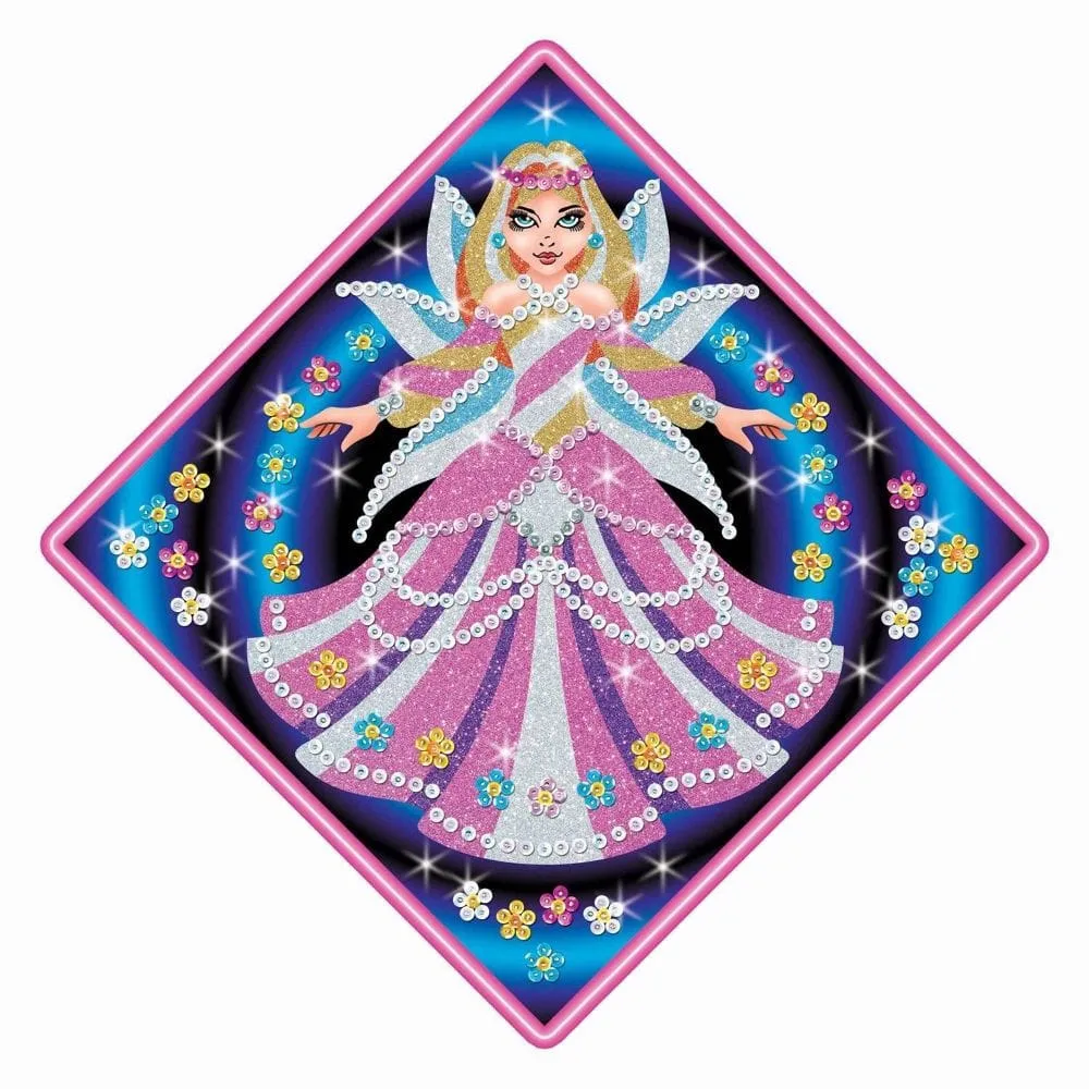 FAIRY PRINCESS Sequin Art® Stardust Sparkling DIY Arts & Crafts Picture Kit with Glitter