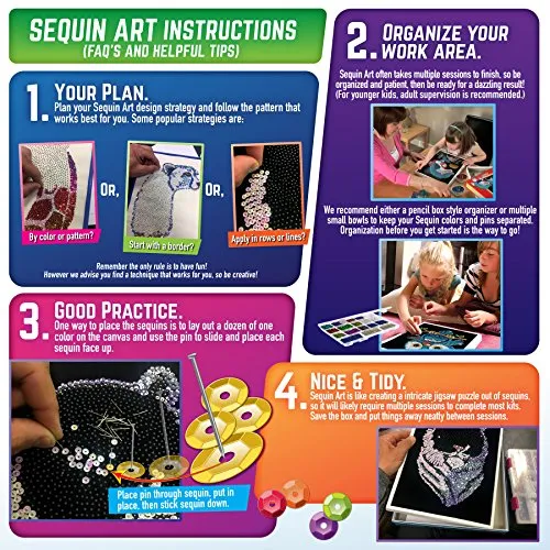 FAIRY PRINCESS Sequin Art® Stardust Sparkling DIY Arts & Crafts Picture Kit with Glitter
