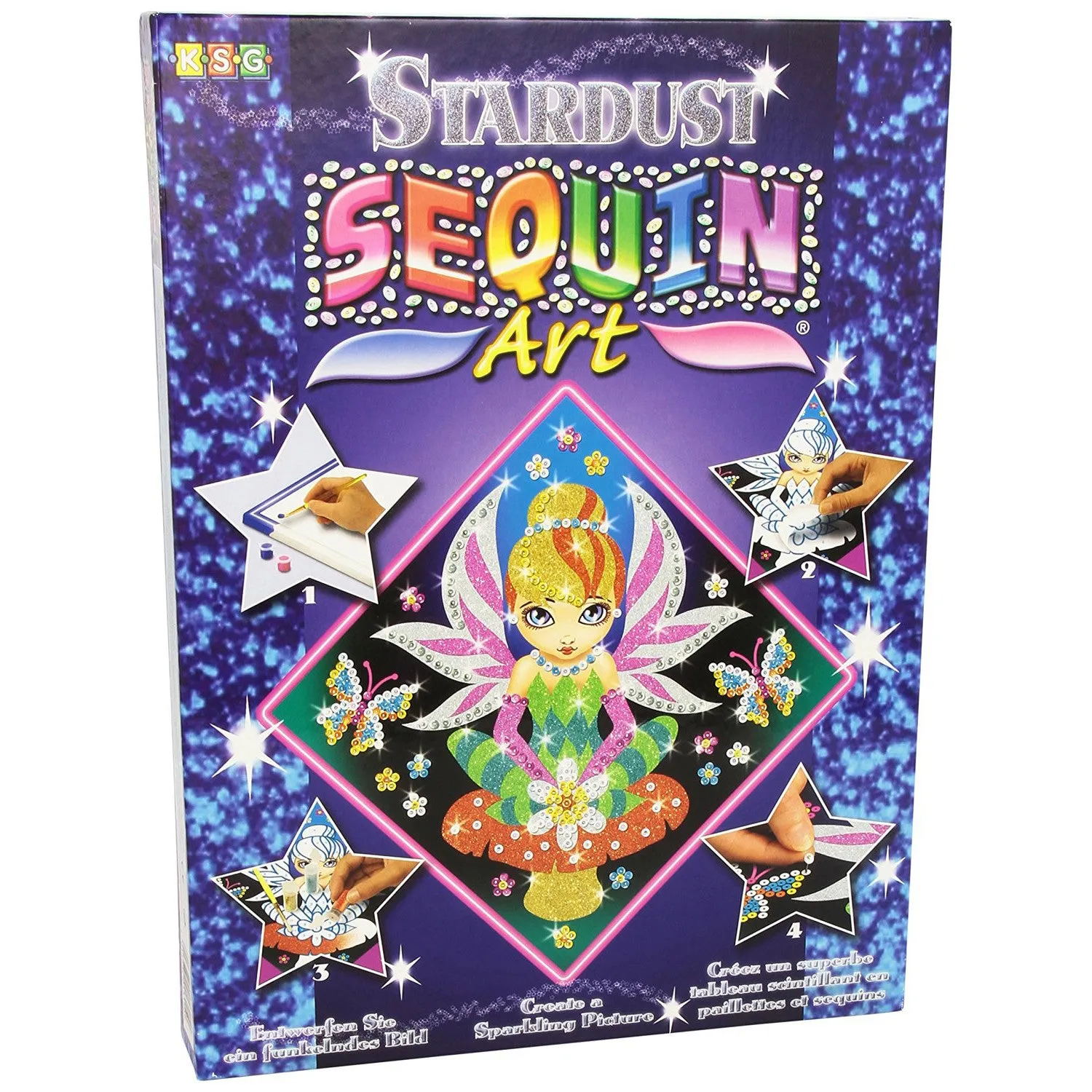 FAIRY Sequin Art Stardust DIY Glitter & Sequin Sparkling Picture Craft Kit