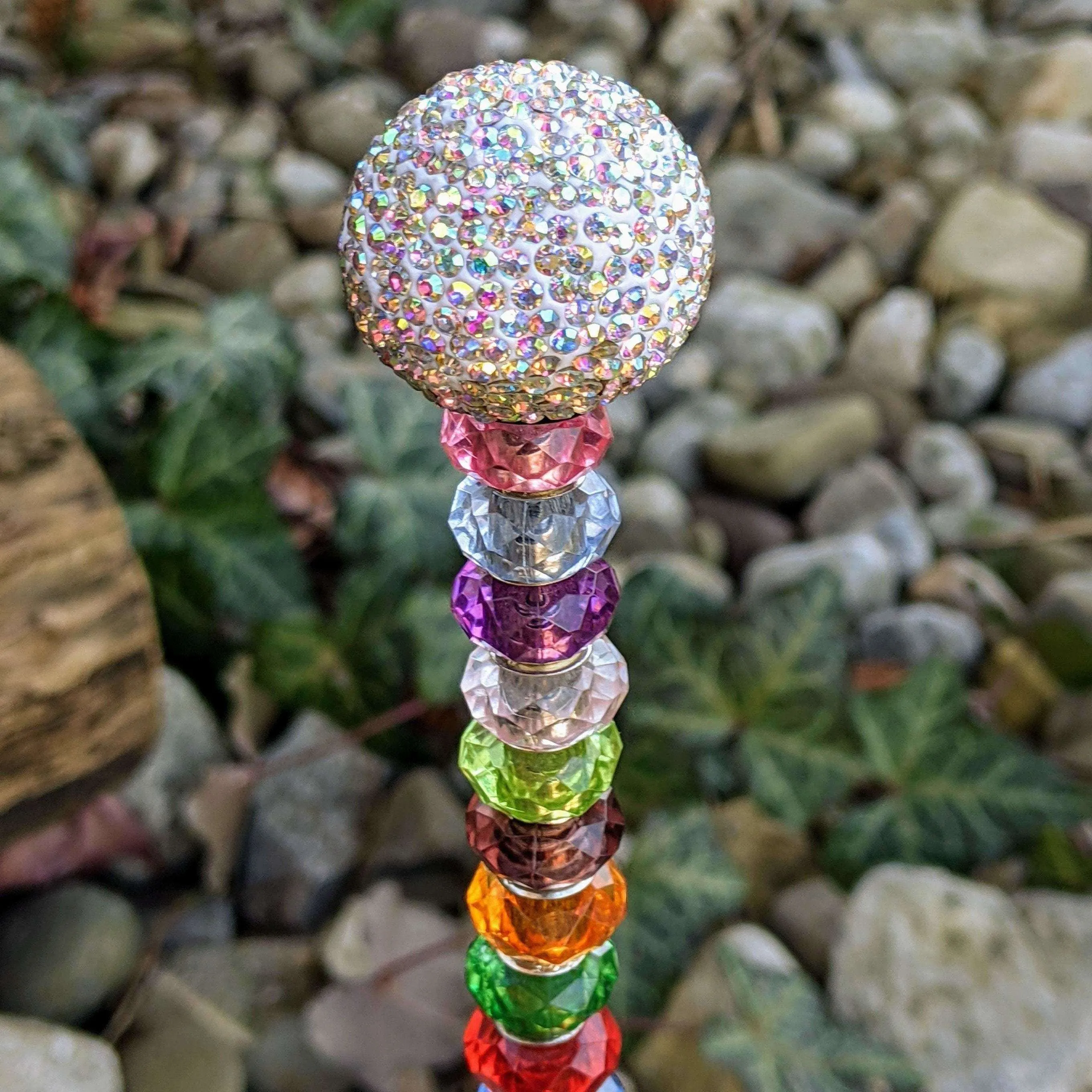 Fairy Wand Garden Stake/ Crystal Fairy Garden 12"or 24" Stake/ Suncatcher