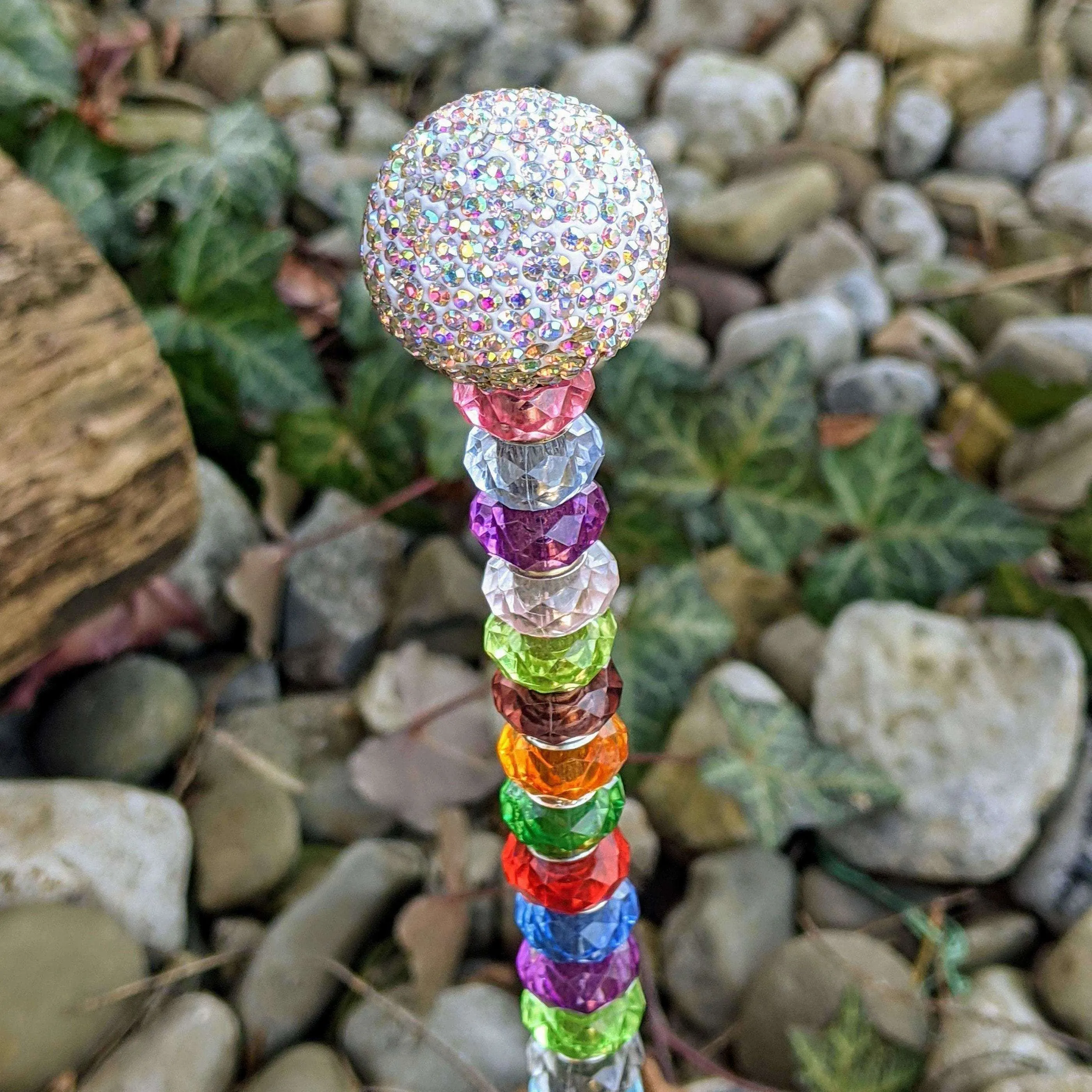 Fairy Wand Garden Stake/ Crystal Fairy Garden 12"or 24" Stake/ Suncatcher