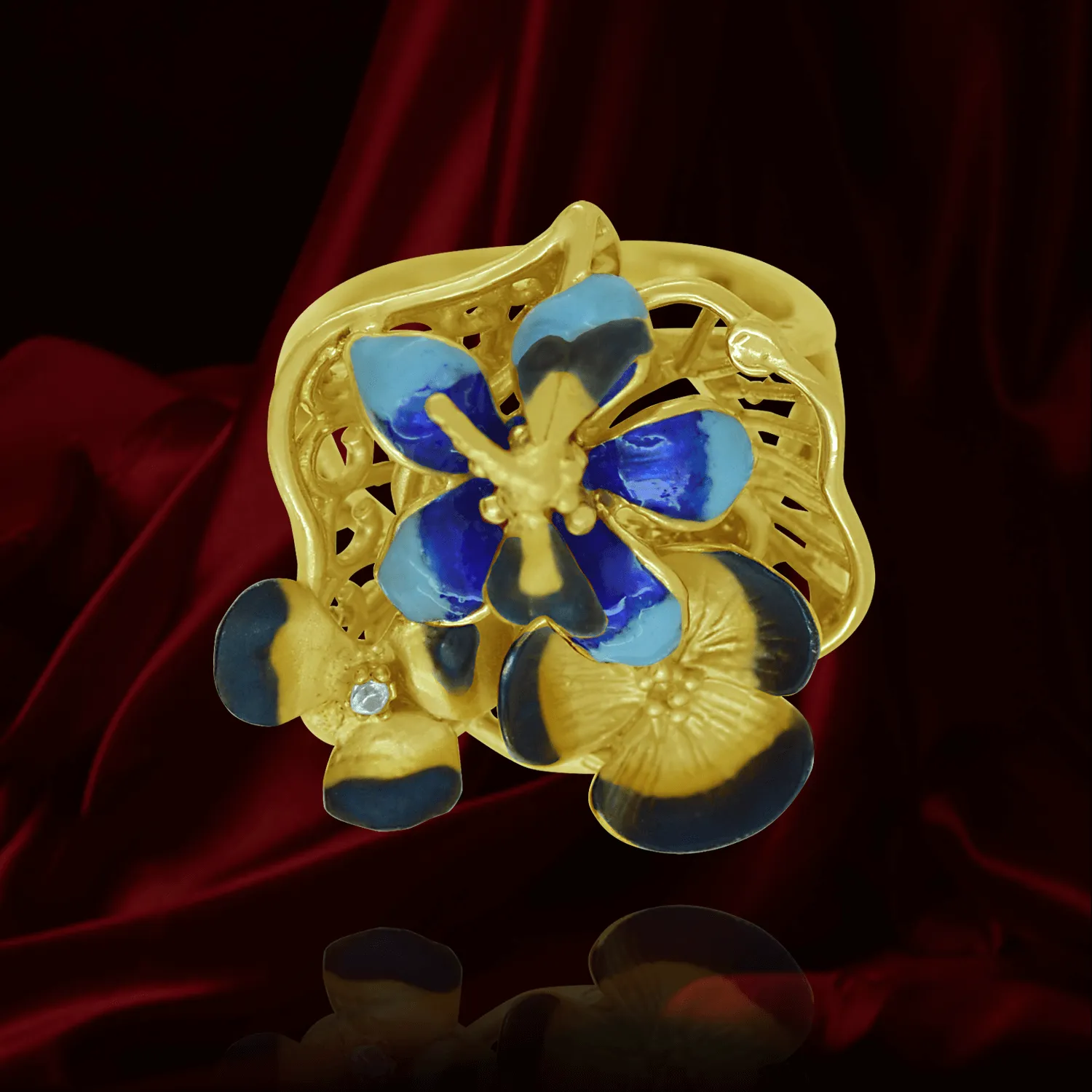 Filigree and Wildflower Bouquet Ring