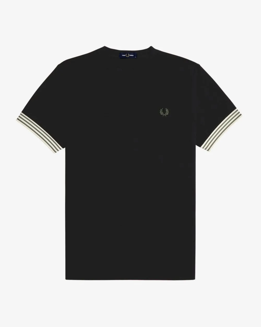 Fred Perry Mens Striped Cuff T-Shirt