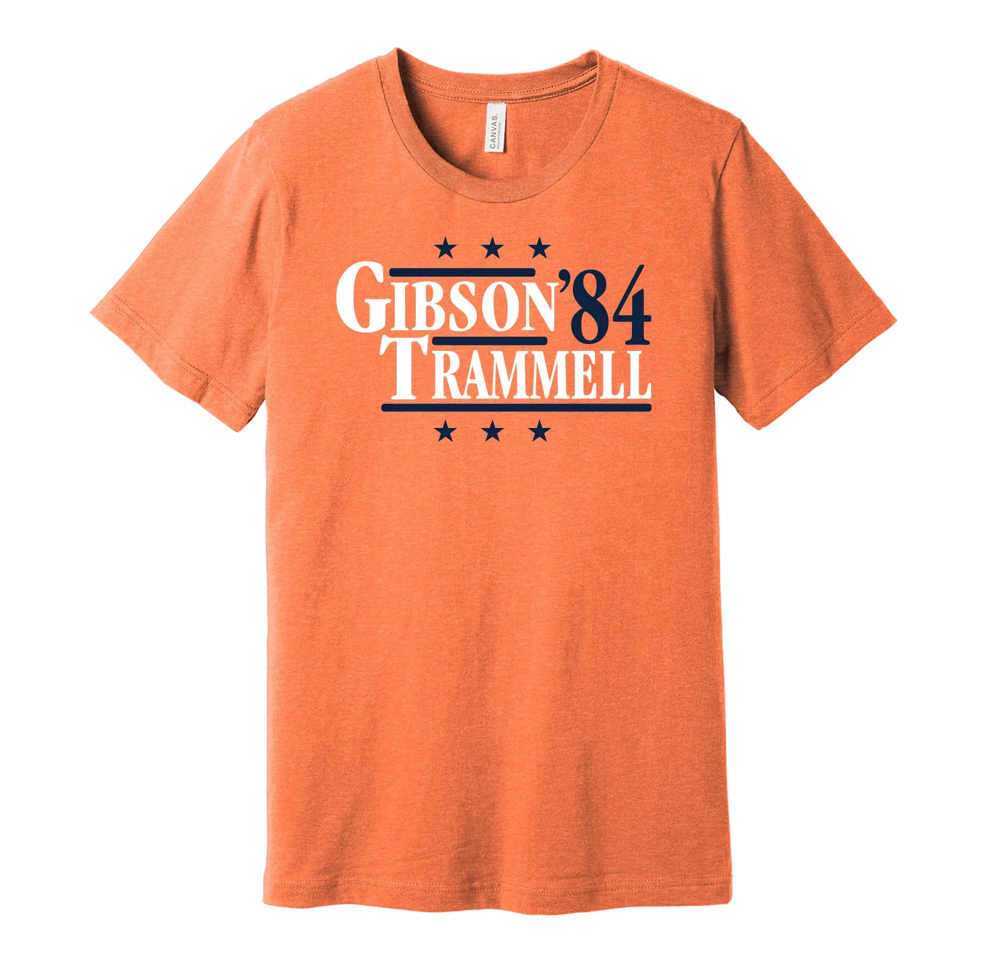 Gibson & Trammell '84 - Detroit Baseball Legends Political Campaign Parody T-Shirt - Hyper Than Hype Shirts