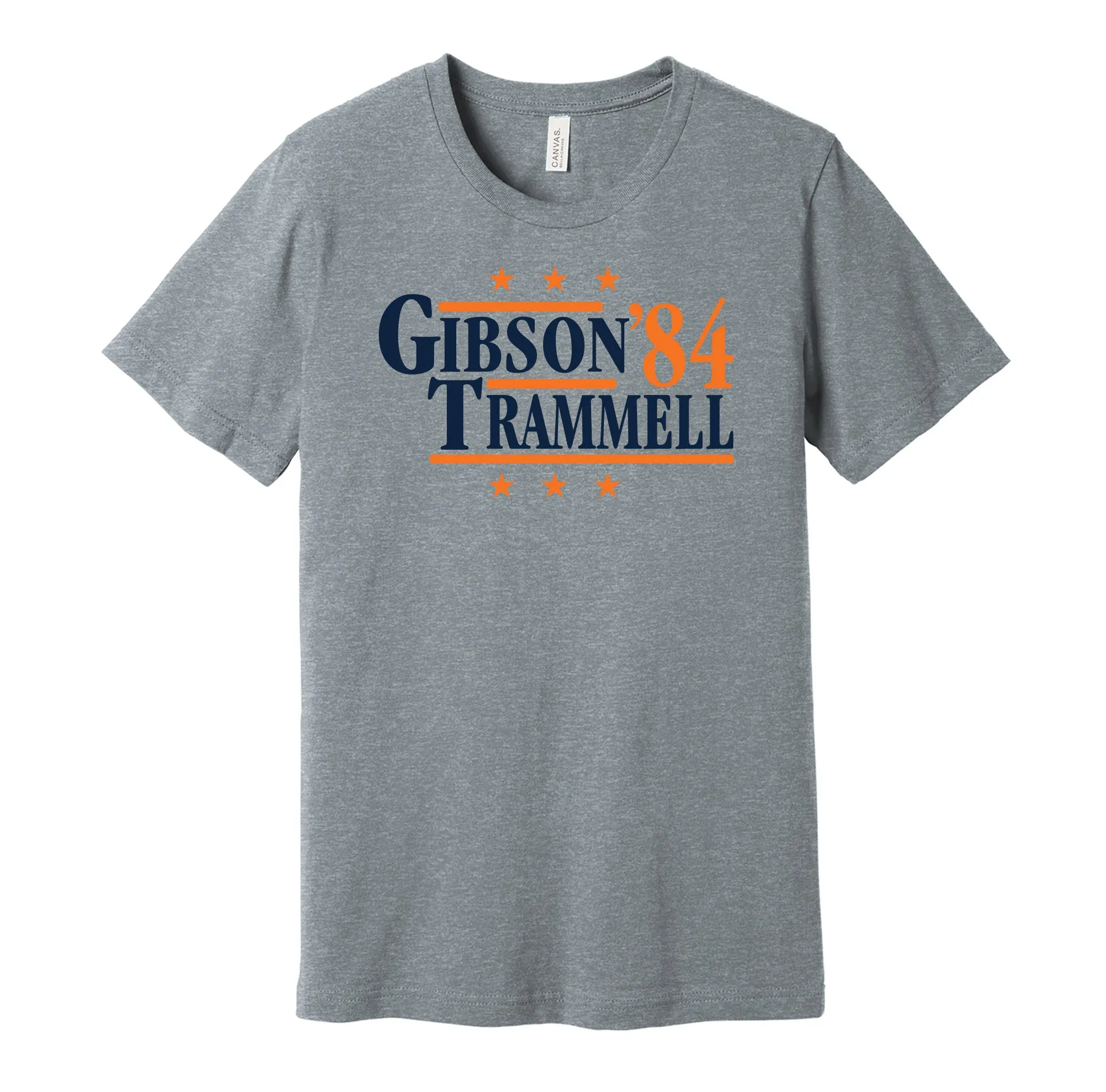Gibson & Trammell '84 - Detroit Baseball Legends Political Campaign Parody T-Shirt - Hyper Than Hype Shirts