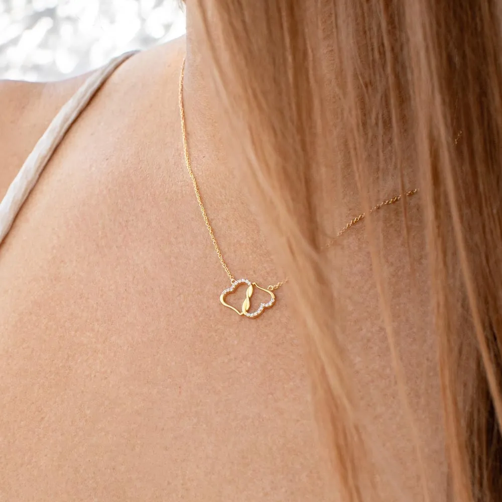 Gift For My Wife, You Are My Queen Forever Message Card, Gold Hearts Necklace