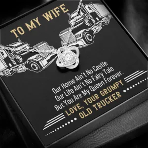 Gift For My Wife, You Are My Queen Forever Message Card, Love Knot Necklace