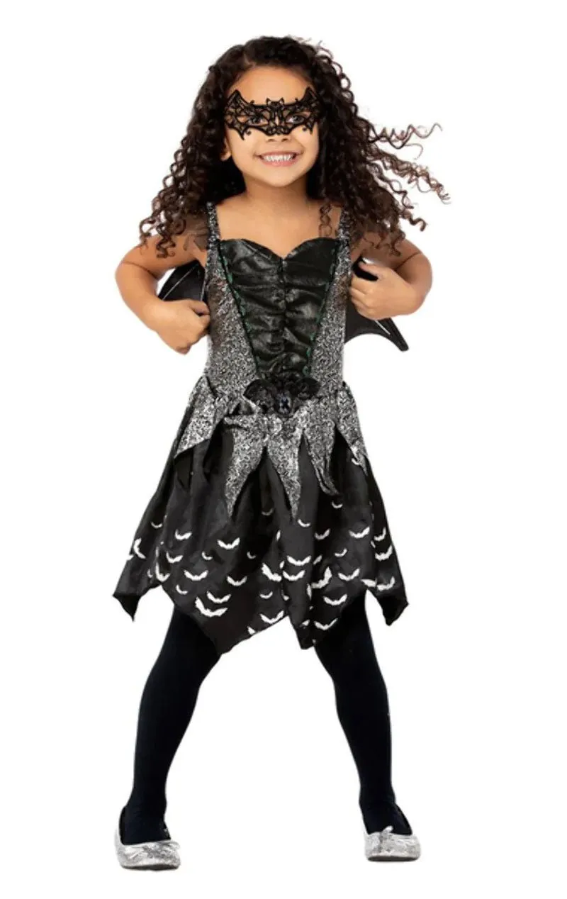 Girls Dark Bat Fairy Halloween Costume