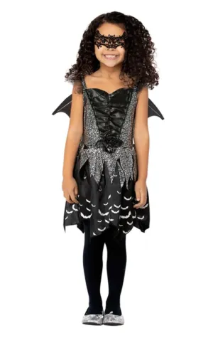 Girls Dark Bat Fairy Halloween Costume